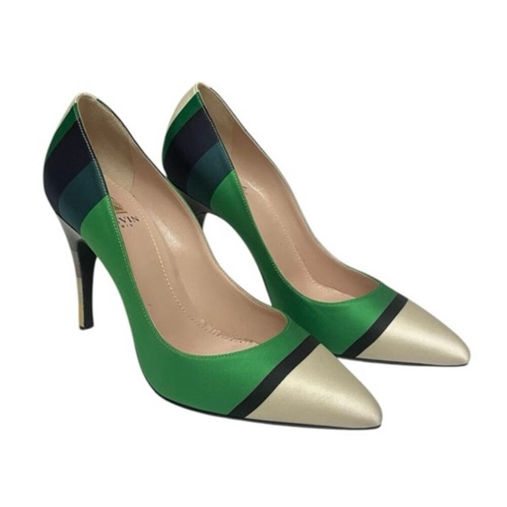 Lanvin Colorblock Stripe Pointed Toe Heels Size 5 or UK 36 Preppy Old Money
